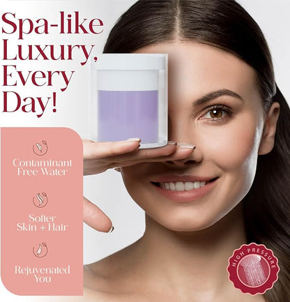 Vitamin C Shower Filter Replacement Cartridge + Shower Steamers Aromatherapy - K Beauty Skin & Hair Enhancement, Universal Water Filter Replacement for AquaBliss - Lavender Spa Scent