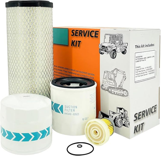 Euros TA040-93230 Air Fil-ter Maintenance Kit Fit For Kubota L2501 L2800 L3200 L3400 L3700SU L3800 HST Tractors Rep HH164-32430/HH3A0-82623 Oil/Hydraulic Suction Filter (White-TA040-93230)