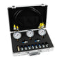 SINOCMP Hydraulic Pressure Gauge Test Kit Tractor Hydraulic Tester Set with 3 Gauges(25/40/60Mpa) 3 Hoses(64.5in) 11 Quick Connectors for Excavator Construction Machinery(Silver)