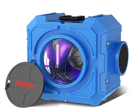 650CFM Hepa Air Scrubber with 4-Stage Filtration, Stackable Negative Air Machine, Commercial Air Purifier with MERV-10/HEPA/Carbon Filters for Water Damage, Construction, Industrial and Home Use