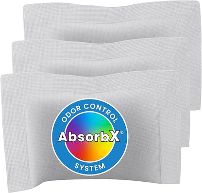 iTouchless Official Trash Can Deodorizer AbsorbX 3-Pack All Natural Activated Charcoal Odor Absorber Stops Garbage Smells, Compost Bin Filter Air Freshener for 8 Gal & Larger Trashcan with Compartment