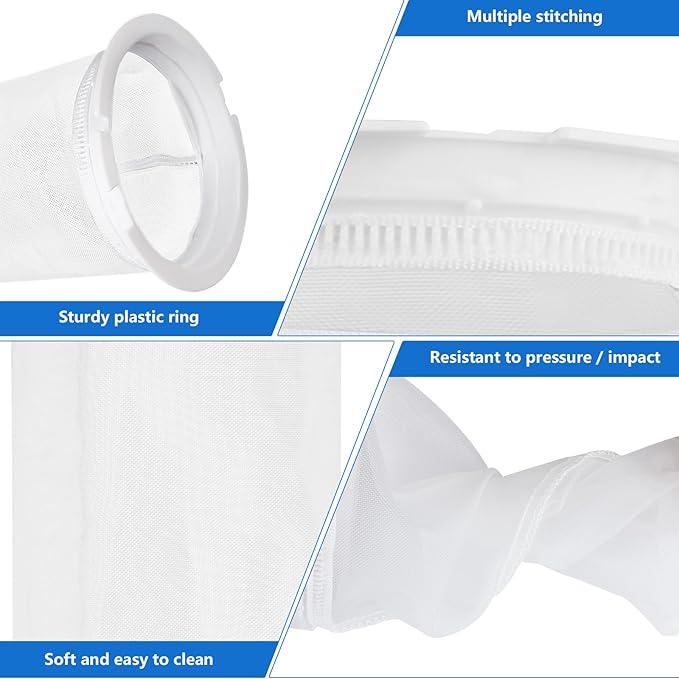 Fine Mesh Bag 004152451700 Replacement for Paramount Pool Skimmer Basket Screen 600 Micron Mesh Bag Fit for Paraskim, EDC and DDC Debris Cannister Replaces 004-152-451-700