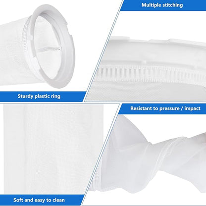 Fine Mesh Bag 004152451700 Replacement for Paramount Pool Skimmer Basket Screen 600 Micron Mesh Bag Fit for Paraskim, EDC and DDC Debris Cannister Replaces 004-152-451-700