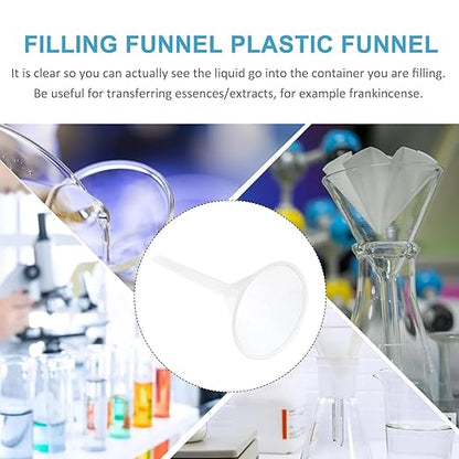 Veemoon 10pcs 75mm Plastic Triangle Filling Funnels Pp Scientific Laboratory Filter Funnels Set for Liquid Transfer and Chemical Experiments