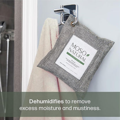Moso Natural Air Purifying Bag 200g | HGTV Editor's Pick | Premium Bamboo Charcoal Odor Absorber for Home & Car | Closet Odor Eliminator & Car Air Freshener | Long Lasting Charcoal Bags Cover 90sqft