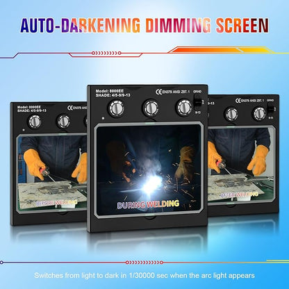 TRQWH Welding Lens Auto Darkening Welding Helmet Lens True Color Technology with 4 Arc Sensor Ajustable Shade Range 4/5-13 Automatic LCD Lens Dimming Shade Filter 4.49x5.24in Auto Welding Lens
