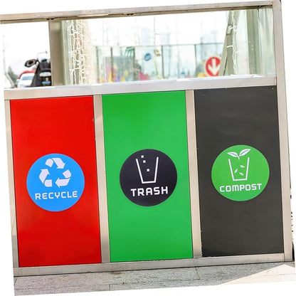 Milisten 6pcs Decorative Trash Classification Stickers Labels for Waste Sorting Recycling Strong Adhesion Stain-Resistant Easy Application for Bins Cans