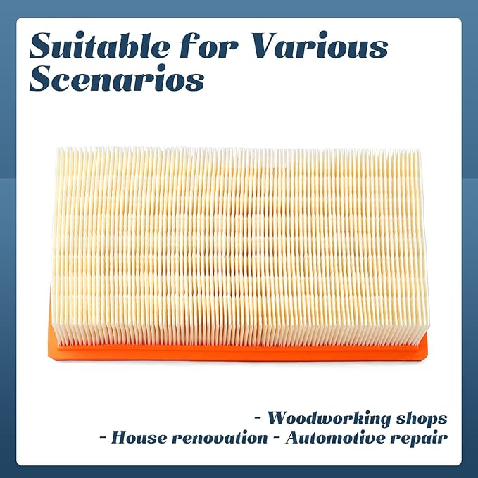 31345012010 Dust Extractor Flat Pleated Filter Compatible with Fein Turbo I and II Filters Replace 9-20-27 9-20-28