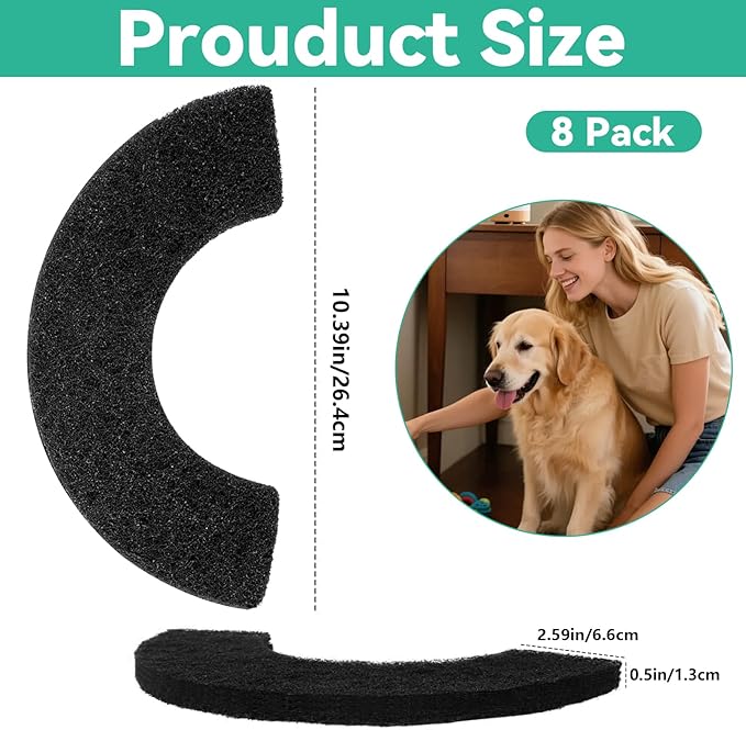 Lubise 8Pcs 0.5in Carbon Filters Compatible with LR 4,Replacement Activated Charcoal Filters for Litter Box Premium Filter,Thickened and Durable,Eliminate Odor and Controls Moisture on Pet's Body