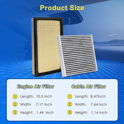 Cabin & Engine Air Filter Kit for 2013-2018 Rav4 2.5L(GAS)