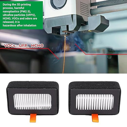 2PCS Air Filter Cartridges for Lab X1 P1S Series, and Activated Carbon Filter Combo with 99.95 Percentage Filtration Efficiency, Replacement for 3D Printer Accessories