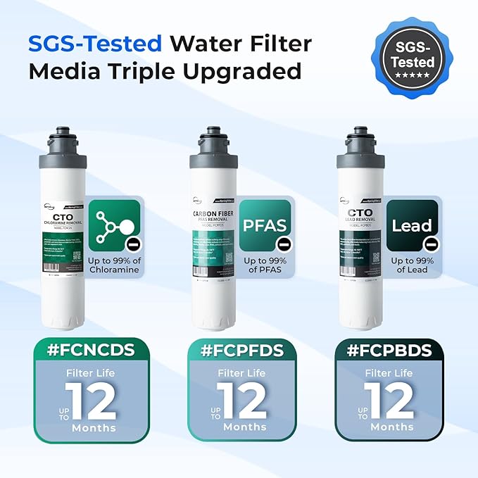iSpring Bottleless Water Cooler Dispenser with 4-Stage Filtration, SGS-Tested 99% of PFAS, Lead, Chloramine Removal, Hot, Cold, Room Temp, Stainless Steel, Black, Model: DS4B-MAX