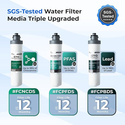 iSpring Bottleless Water Cooler Dispenser with 4-Stage Filtration, SGS-Tested 99% of PFAS, Lead, Chloramine Removal, Hot, Cold, Room Temp, Stainless Steel, Black, Model: DS4B-MAX