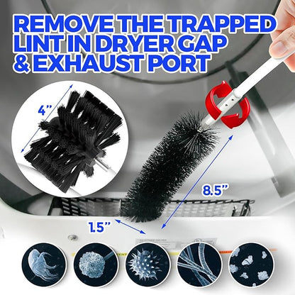 Holikme 40 Feet Dryer Vent Cleaner Kit, Flexible Lint Brush with Drill Attachment, Extends Up to 40 Feet for Easy Cleaning, Synthetic Brush Head, Use with or Without a Power Drill