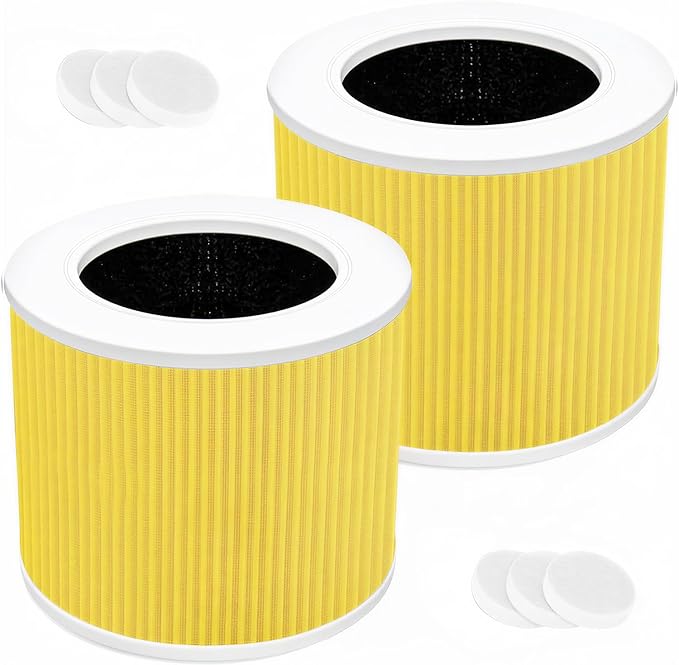Core Mini Replacement Filter for LEVOIT Core Mini Air Purifier,Core Mini-P,3-in-1 Pet Care High Efficiency H13 HEPA Filter, Mini-RF Filter with Activated Carbon,Replace Part #Core Mini-RF,Yellow