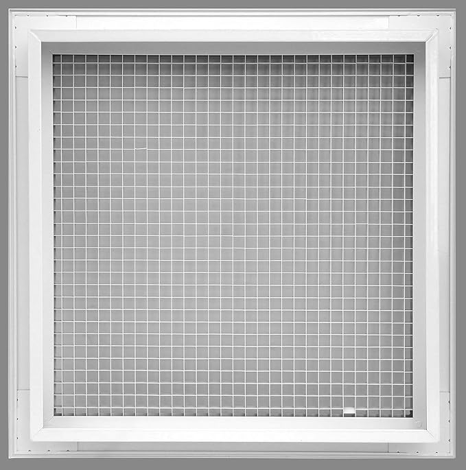 HVAC Premium 14'' x 36'' Cube Core Eggcrate Return Air Filter Grille for 1'' Filter - Aluminum - White [Outer Dimensions: 16.5'' x 38.5]