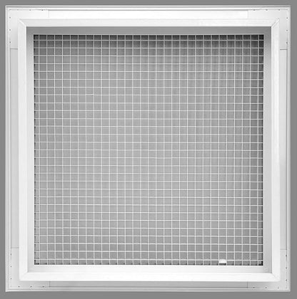 HVAC Premium 14'' x 36'' Cube Core Eggcrate Return Air Filter Grille for 1'' Filter - Aluminum - White [Outer Dimensions: 16.5'' x 38.5]