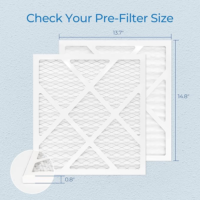 Vilaso 10 Pack MERV 10 Replacement Pre-Filter Compatible with AlorAir CleanShield HEPA 550 & Abestorm HEPA 550 Air Scrubber, 13.7" x 14.8" x 0.8", Extends HEPA Filter Life