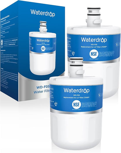 Waterdrop 5231JA2002A Refrigerator Water Filter, Replacement for LG® LT500P®, GEN11042FR-08, ADQ72910911, ADQ72910901, Kenmore 9890, 46-9890, LFX25974ST, 2 Pack (Package May Vary)