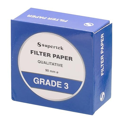Filter Paper, Qualitative, Grade 3, 90 mm (Diameter) Pack of 100 Sheets