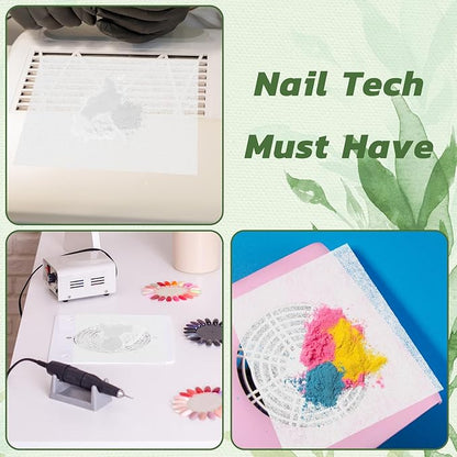 900 Sheets Nail Dust Collector Filter Paper, Disposable Dust Collector Sheet for Nails Tech Filter Sheet for Nail Vacuum Cleaner Supplies Nails Salon Accessories (White)
