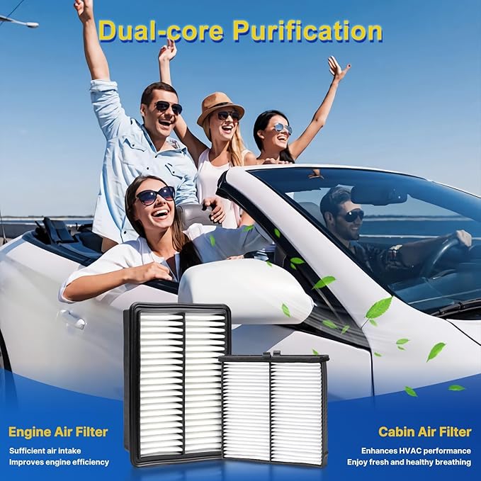 Cabin & Engine Air Filter Kit for 2019-2023 Mazda 3 2.0L, 2019-2026 Mazda3 2.5L, 2020-2023 Mazda 3 Sport 2.0L, 2020-2025 Mazda3 Sport 2.5L(All for Gas)