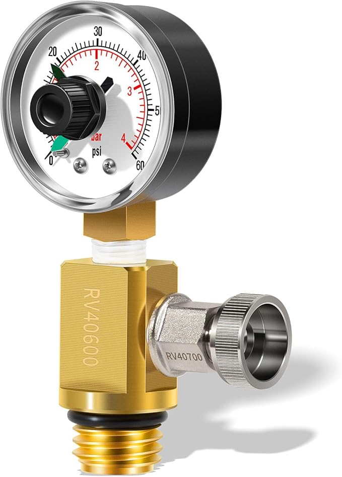 RV40600 98209800 Brass Air Relief Valve with Pressure Gauge, Air Release Valve Replacement Parts For All FNS, FNS Plus, Clean and Clear, Quad DE, Predator, 4000 Series, EasyClean, Warrior Pool Filter