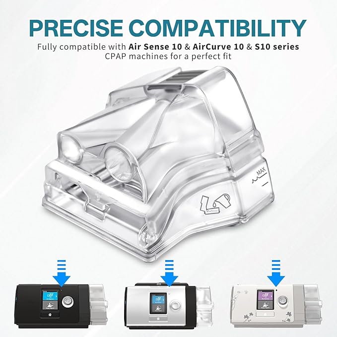 Replacement Water Chamber Compatible with AirSense 10 and Aircurve 10, Perfect Fit and Reliable Water Tank, with 10 Packs Filters Compatible with AirSense 10 & AirCurve 10 CPAP Machines