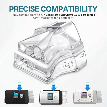 Replacement Water Chamber Compatible with AirSense 10 and Aircurve 10, Perfect Fit and Reliable Water Tank, with 10 Packs Filters Compatible with AirSense 10 & AirCurve 10 CPAP Machines