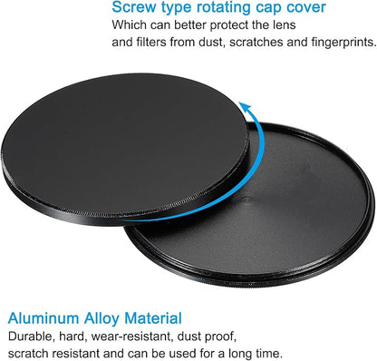 PATIKIL 72mm Lens Cap, Camera Lens Cap Cover Universal Lens Filter Stack Cap Front Metal Protective Case Cover with Cleaning Cloth for Photography Camera Filter