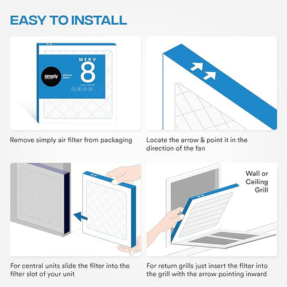 Simply 18x24x1 Air Filter, Merv 8, 6 Pack, For Home AC Furnace & HVAC (Actual Size: 17.75"x23.75"x0.75") DUST, Pet, & Allergy Control
