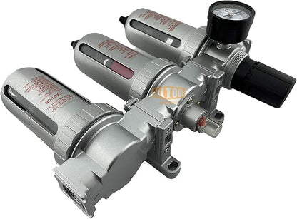 3/8" NPT MID FLOW Filter Regulator Coalescing Desiccant Dryer System For Compressed Air Lines, Poly Bowls, Great For Paint Spray And Plasma Cutter (AUTO DRAIN)