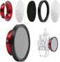 Carburetor Carb Velocity Stack Air Filter Cleaner Modified Trumpet Aluminum Alloy with Sponge Filter Steel Mesh for PWK21-30mm Short Fast Intake Suggest for Small Displacement (Red, 50mm)