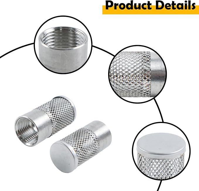 Dia Hose Inlet Suction Strainer Filter, Stainless Steel Water Pump Filter for Garden Irrigation, High Pressure Water Pump, Sprayer & Plumbing Systems (2Pcs 25mm)