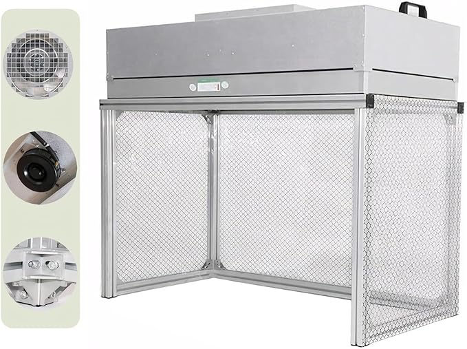 INTSUPERMAI Vertical Laminar Flow Hood Air Flow Clean Bench Workstation with HEPA Aluminum Blade Fan Rated Air Volume 706cfm Dust Free Room Workshop for Phone LCD Repair Workshop Laboratory Using 110V