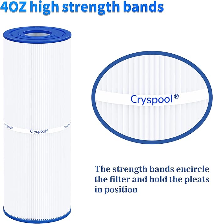 Cryspool® 04072 Filter Compatible with PRB25-IN Hot Tub Filter, C-4326, FC-2375, 3005845, R172327, R173429, 33521, 25392, 817-2500, 5X13 Drop in Spa Filter, 2 Pack