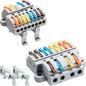 6pcs DIN Rail Terminal Blocks, DIY Splicing Wire Connectors for Circuit Inline 28-12AWG (4 in 8 Out)
