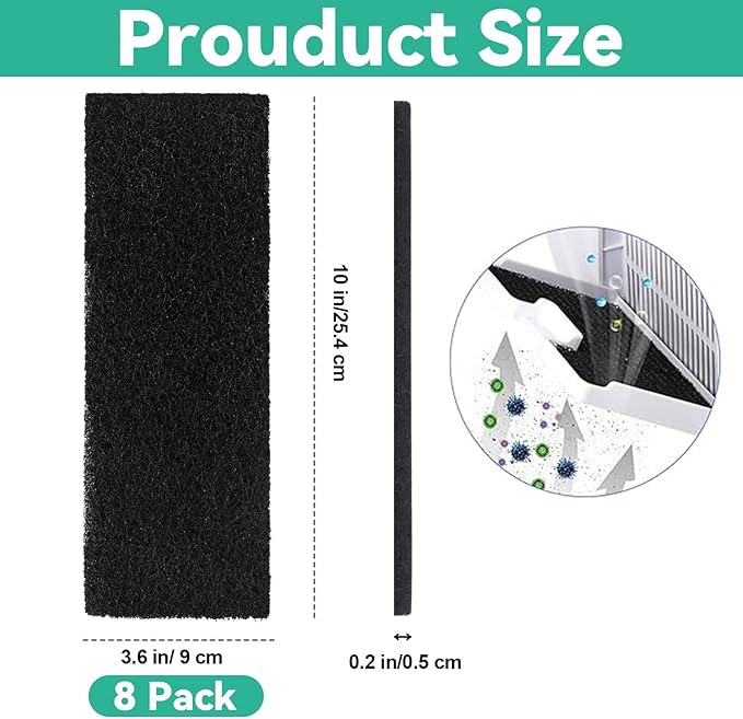 Lubise 8Pcs Carbon Filters Compatible with LR 3,Replacement Activated Charcoal Filters for Litter Box Carbon Premium Filters,Thickened and Durable,Eliminate Odor and Controls Moisture on Pet's Body