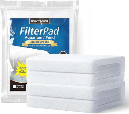 Aquarium Filter Floss Fish Tank Filter Media Aquarium Filter Pad for Fish Tank, Ponds,Garden, Saltwater,Fershwater,Plant, Trutle(39.37x11.8in White)