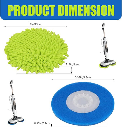Magic Sponge Eraser Pads and Microfiber Chenilles Pads for Shark Steamer S7001 s7020 s7000amz s7000 s7001tgt s7201 s8201 S7005 s8001 Series Rotating Steam Scrubber,Scrub Sanitize at The Same