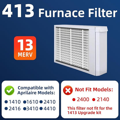 3 Pack 413 Replacement Air Filter, MERV 13,Actual Size: 16"x28"x4", Nominal Size: 16x25x4, HVAC Furnace Filter, Compatible with AprilAire Models 4400, 3413, 2416, 2413, 1610, 1413