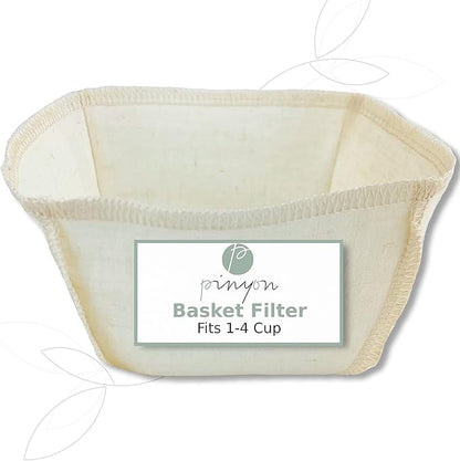 Cloth Reusable Basket Coffee Filter (Size #2) - Made in Canada of Hemp and Organic Cotton - Zero Waste, Eco-Friendly, Natural Filter fis most Automatic Coffee Makers