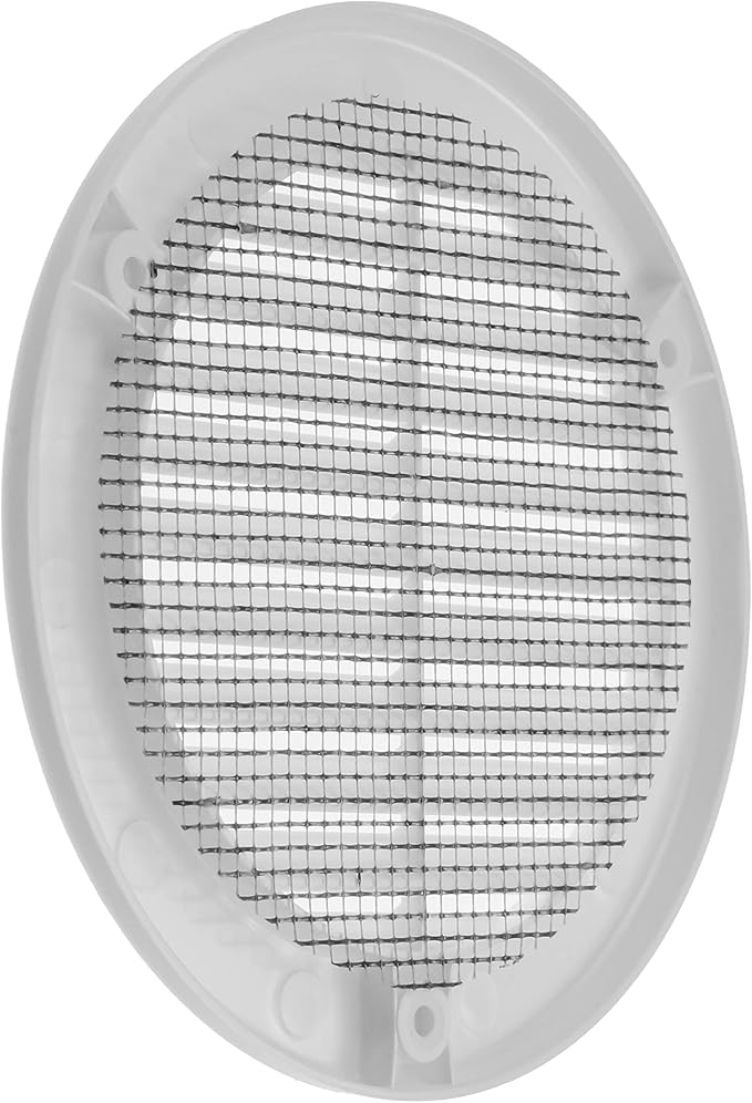 Vent Systems 4" Inch (Opening Dimensions) - Pack of 10 - White Soffit Vent Cover - Plastic Round Air Vent Grille - Built-in Mesh Screen - HVAC Register Louver for Bathroom, Home, Kitchen