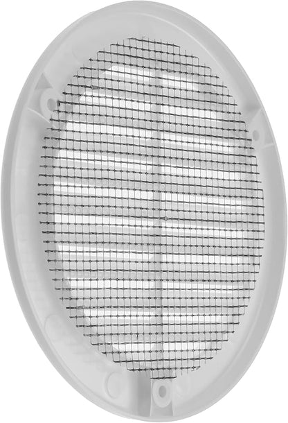 Vent Systems 4" Inch (Opening Dimensions) - Pack of 10 - White Soffit Vent Cover - Plastic Round Air Vent Grille - Built-in Mesh Screen - HVAC Register Louver for Bathroom, Home, Kitchen