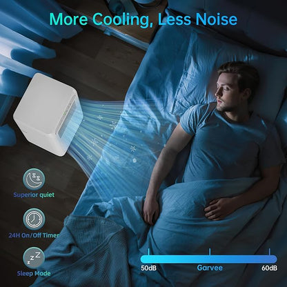 Portable Air Conditioner 8000 BTU With Remote Control, 24H Timer & Smart/Sleep Mode, Cools Rooms Up to 350sq.Ft 4-In-1 Cooling, Cooling AC Unit With Fan & Dehumidifier for Bedroom, Dorms, Indoor Roo
