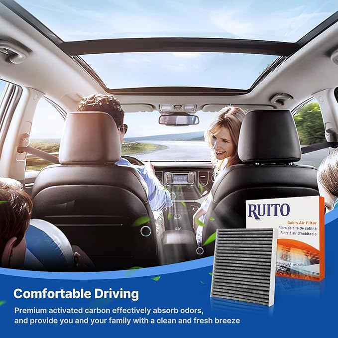 RUITO Cabin Air Filter Fits X5, X6, X7, 530E, 530i, 540i, 740i, 750i, 840i, M5, M8, Replacement for CF12501, PC99244, 64119366401