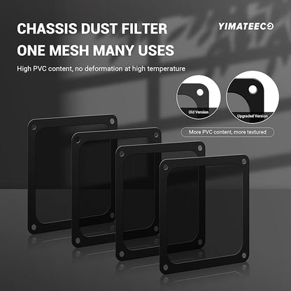 Dust Filter PC 120mm for Computer Cooler/PSU/Routers Nylon 80 Mesh, Magnetic Frame PC Fan Dust Mesh Cooler Filter Dustproof Computer Fan Grills (Nylon, 120 * 120mm, 2pcs, Black)