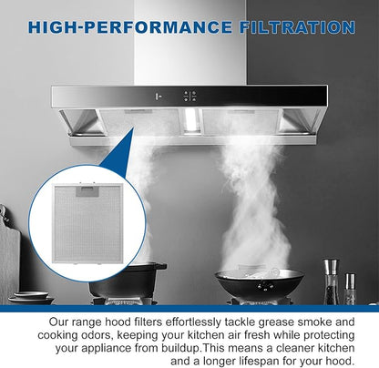 12" X 10.5" W10169961A Range Hood Filter Replacement by ENKTIK Fit for Whirlpool Stove vent filter for Kitchen Overhead Exhaust Fan Blocks Grease & Filters Oven Air (3-Pack)