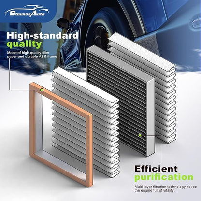 Engine & Cabin Air Filter for 2021 2022 2023 2024 2025 2026 Nissan Rogue Air filter for Car Replacement 272775NA1A 16546-6RA0A Automotive Accessories-2 Pack
