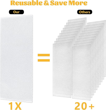 GCGOODS 15 Pcs 4" x 12" Air Filters for Home, Reusable & Washable, 3 Layers Register Vent Filters for Indoor Grille Filtration, Reduce Dander, Dirt, Dust and Pollen, Floor Vent Filters, White